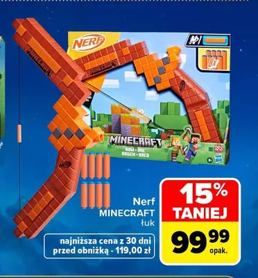 Łuk Nerf Minecraft promocja w Carrefour Market