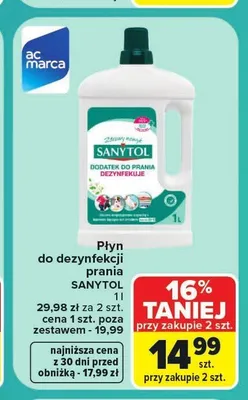 Płyn do dezynfekcji prania Sanytol promocja w Carrefour Market