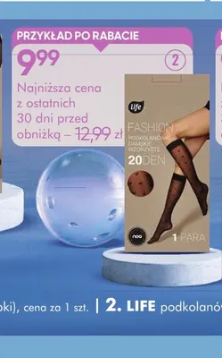 Podkolanówki wzór serca 20 den Life promocja w Super-Pharm