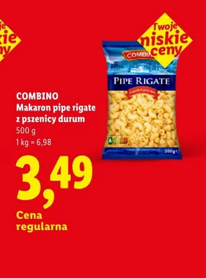 Makaron pipe rigate z pszenicy durum Combino promocja w Lidl