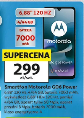 Smartfon Motorola G06 Power promocja w Auchan