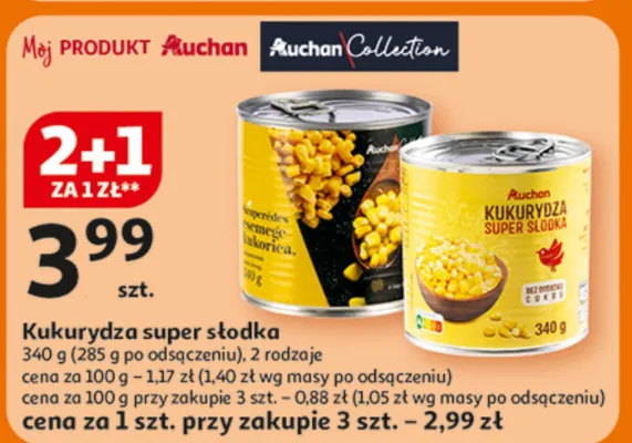 Kukurydza super słodka Auchan Collection promocja w Auchan