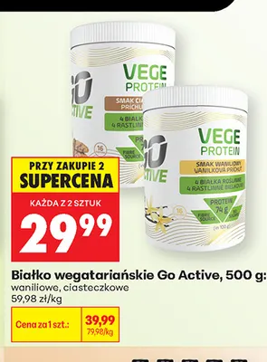Białko wegetariańskie Go Active ciasteczkowe promocja w Biedronka