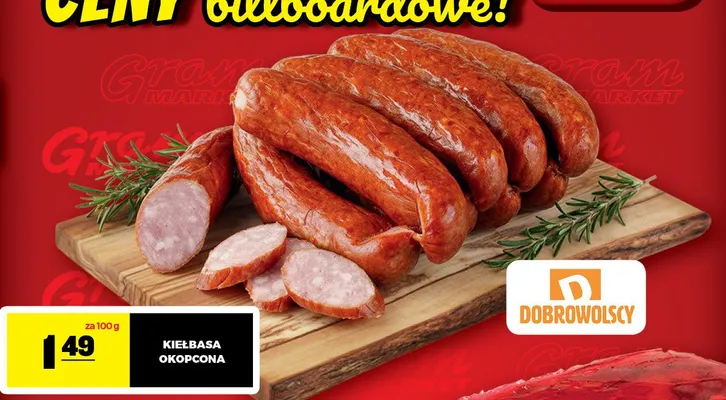 Kiełbasa Okopcona Dobrowolscy promocja w Gram Market