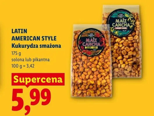 Kukurydza smażona LATIN AMERICAN STYLE solona promocja w Lidl