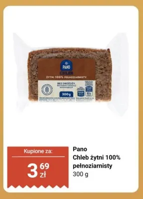 Chleb żytni 100% pełnoziarnisty Pano promocja w Biedronka
