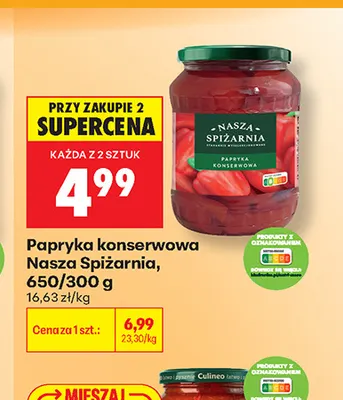 Papryka konserwowa Nasza Spiżarnia promocja w Biedronka