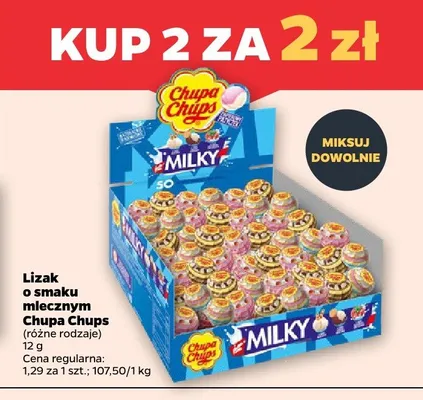 Lizak o smaku mlecznym Chupa Chups promocja w Netto