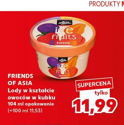 Lody w kształcie owoców w kubku Friends of Asia promocja w Kaufland