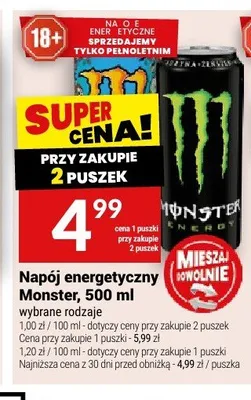 Napój energetyczny Monster 500ml promocja w Twój Market