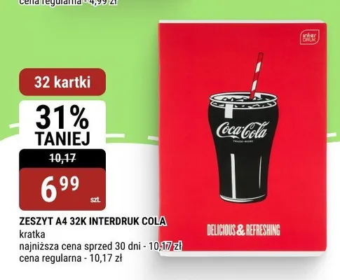 Zeszyt A4 32K Interdruk Cola kratka promocja w bi1