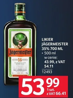 Likier Jagermeister 35% 700 ml promocja w Selgros
