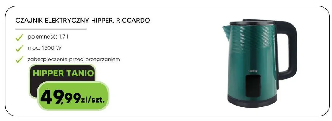 Czajnik elektryczny Hipper Riccardo promocja w HIPPER.pl