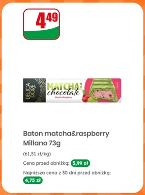 Baton matcha & raspberry Millano promocja w Dino