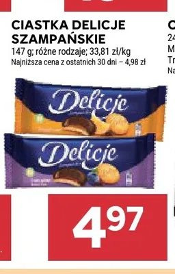Ciastka Delicje Szampańskie pomarańczowe promocja w Stokrotka