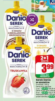 Serek Danio w saszetce o smaku waniliowym promocja w Dino
