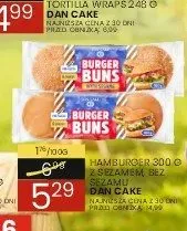 Bułki hamburgerowe bez sezamu Dan Cake promocja w Wafelek