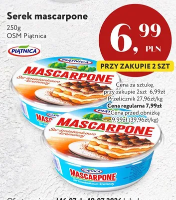 Serek mascarpone Piątnica promocja w Market Point