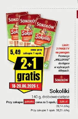 Sokoliki Sokołów drobiowo-cielęce promocja w Premium Nasz Sklep