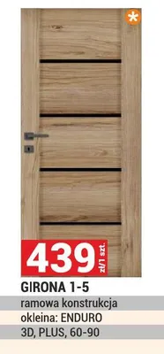 Drzwi Girona 1-5 ramowa konstrukcja okleina: ENDURO promocja w Merkury Market