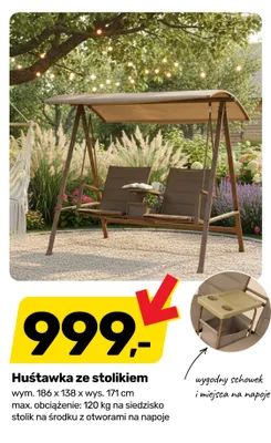 Huśtawka ze stolikiem promocja w Bricomarche