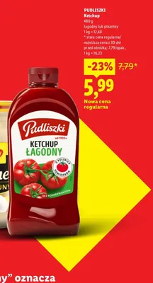 Ketchup pikantny Pudliszki promocja w Lidl