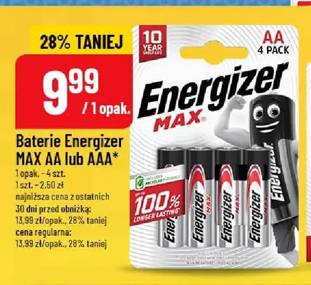 Baterie Energizer Max Aaa 4-pak promocja w POLOmarket