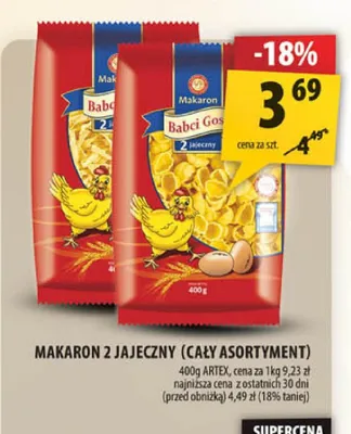 Makaron Babci Gosi 2 jajeczny promocja w Arhelan