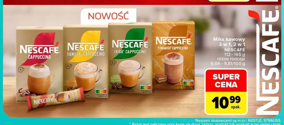 Miks kawowy 3 w 1,2 w 1 Nescafé promocja w Carrefour
