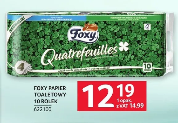 Papier toaletowy Foxy Quatrefeuilles promocja w Selgros