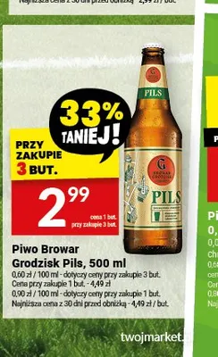 Piwo Browar Grodzisk Pils promocja w Twój Market