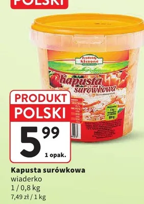 Kapusta surówkowa promocja w Intermarche