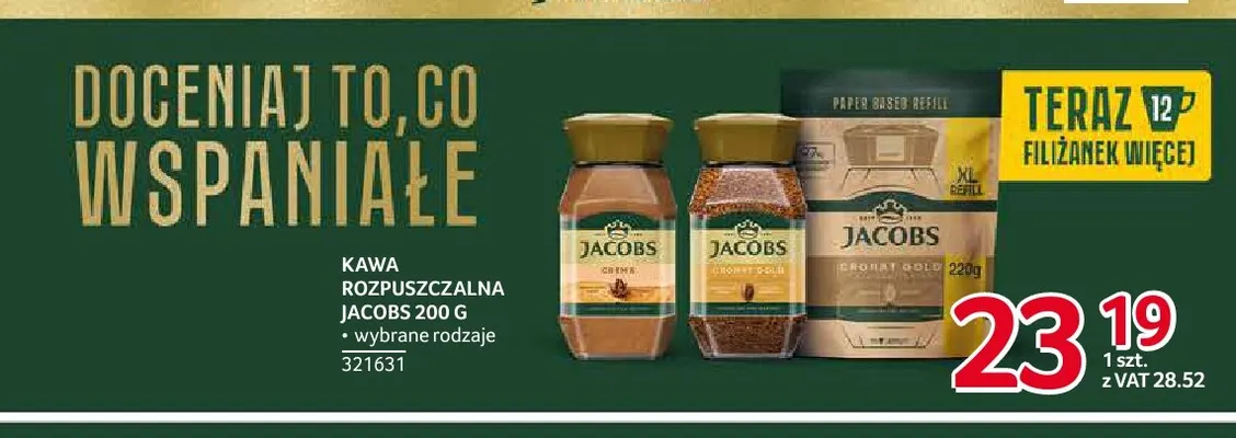 Kawa rozpuszczalna Jacobs Creme promocja w Selgros