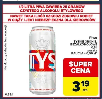 Piwo TYSKIE GRONIE puszka promocja w Globi