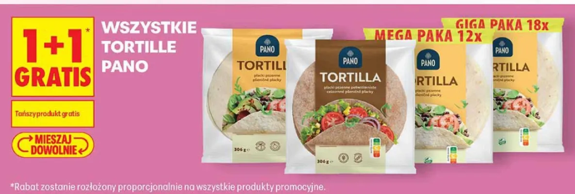 Tortilla pszenna Pano promocja w Biedronka