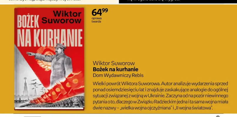 Książka Bożek na kurhanie Wiktor Suworow promocja w Empik