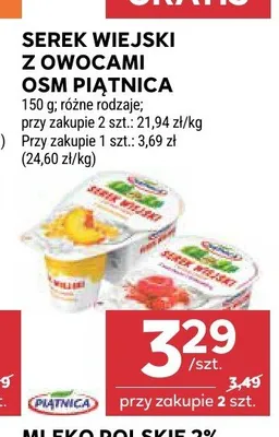 Serek wiejski z malinami OSM Piątnica promocja w Stokrotka
