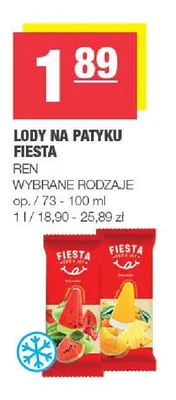 Lody na patyku Fiesta promocja w SPAR