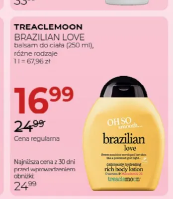 Balsam do ciała Treaclemoon Brazilian Love promocja w Drogerie Jawa