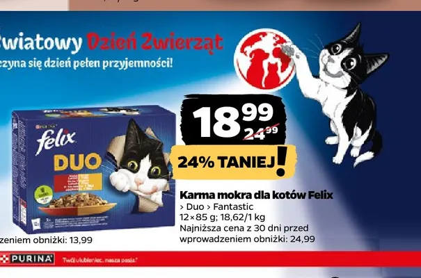 Karma mokra dla kotów Felix Fantastic 12-pak promocja w Netto