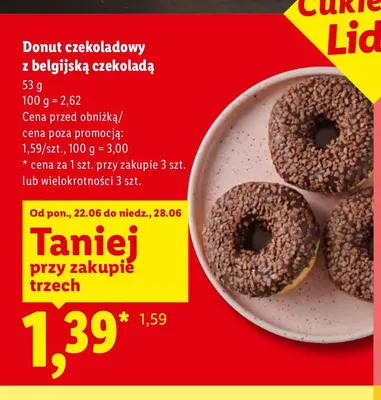 Donut czekoladowy z belgijską czekoladą Cukiernia Lidla promocja w Lidl