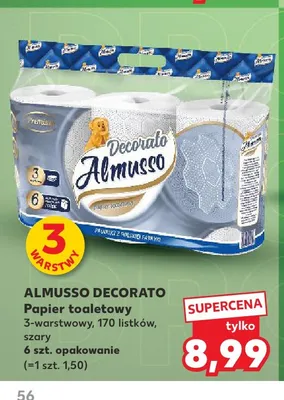 Papier toaletowy Almusso Decorato 3-warstwowy szary promocja w Kaufland