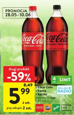 Napój gazowany Coca-Cola Zero Cukru promocja w Intermarche