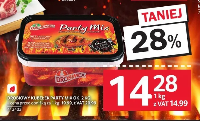 Drobiowy kubełek Party Mix ok. 2kg Drobimex promocja w Selgros