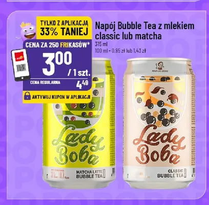 Napój Bubble Tea z mlekiem classic Lady Boba promocja w POLOmarket