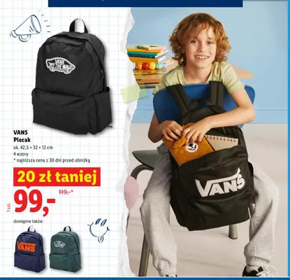 Plecak Vans promocja w Lidl