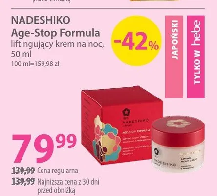 Liftingujący krem na noc Age-Stop Formula promocja w Hebe