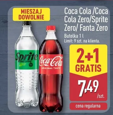 Coca cola/coca cola zero/sprite zero/fanta zero promocja w Aldi