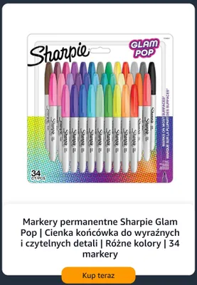 Markery permanentne Sharpie Glam Pop promocja w Amazon