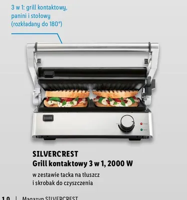 Grill kontaktowy 3 w 1, 2000 W Silvercrest promocja w Lidl